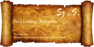 Szilvásy István névjegykártya